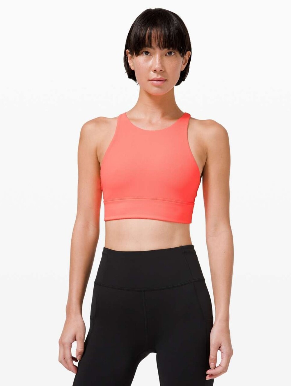 Lululemon Energy Bra High Neck Long Line Rib *Medium Support, B–D Cup size 4 - Picture 2 of 6